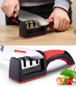 3-in-1 Knife Sharpener With Fruit And Meat Knife Peeler.3-Stage Diamond Coated Knife Sharpener, With a Knife Ceramic peeler